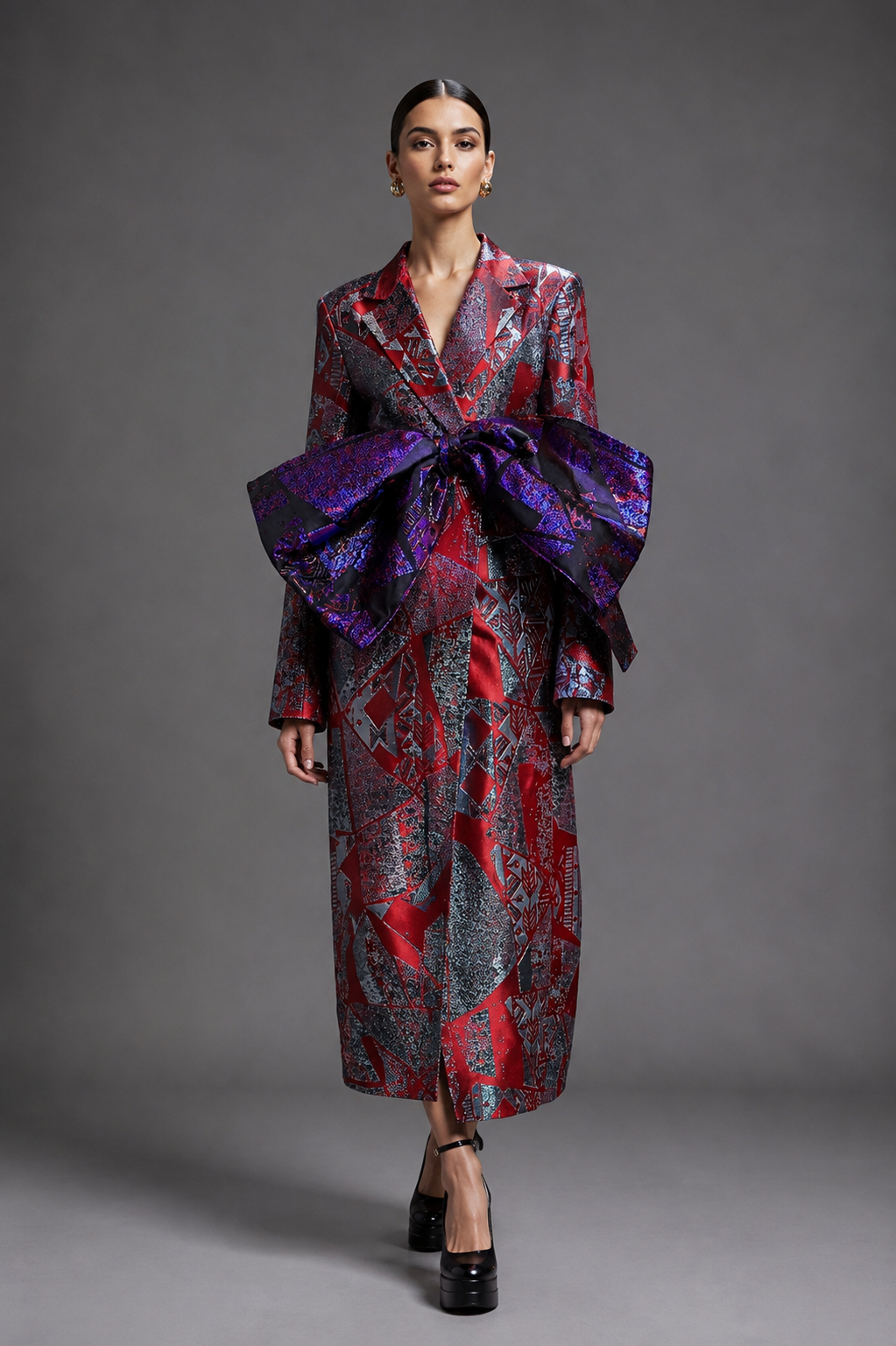 Brocade coat dress