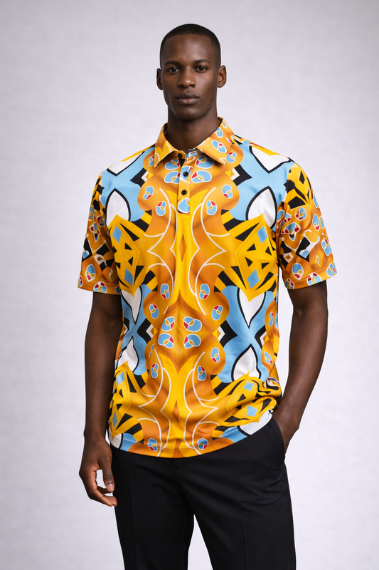 Yellow African beads Golfer
