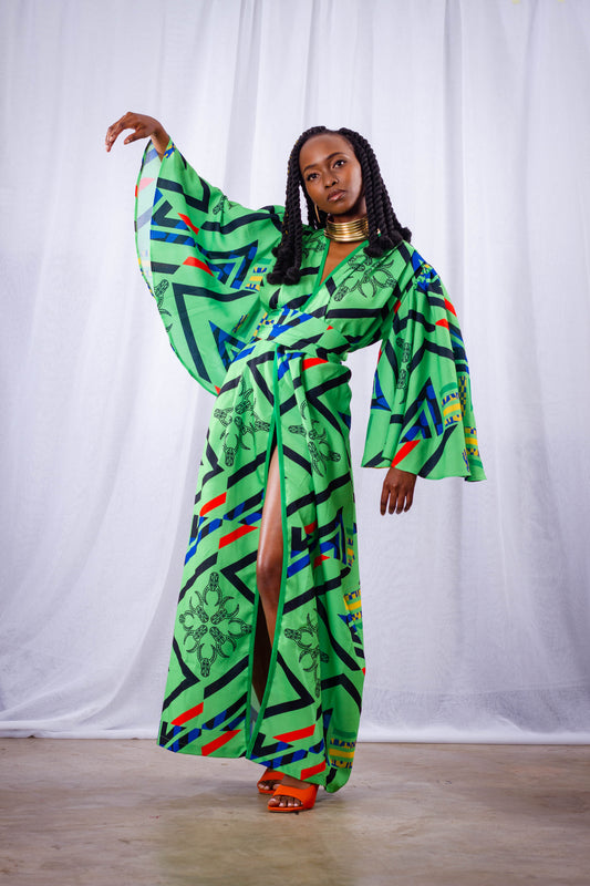 The butterfly- Imprint wrap dress