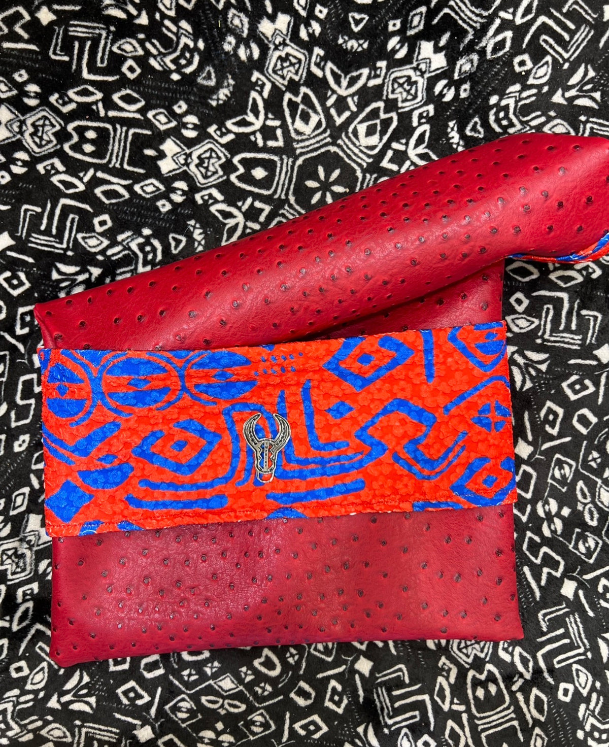 Faux Ostrich Leather clutch bag