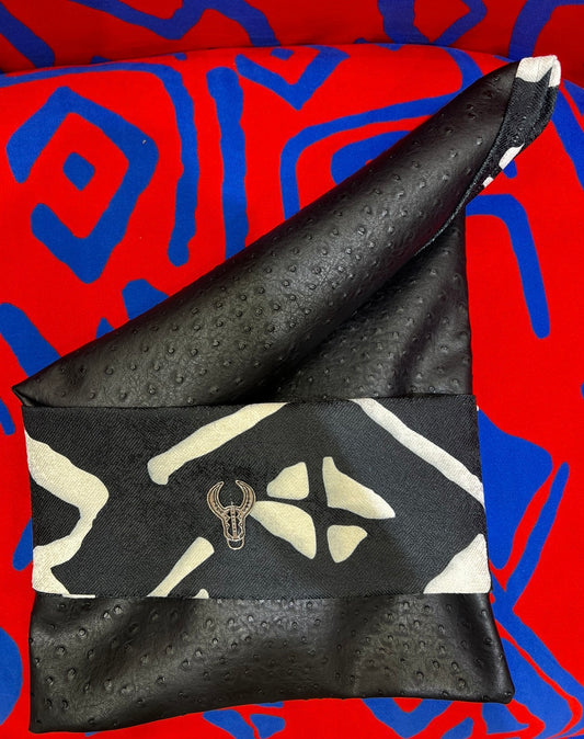 Faux Ostritch Leather Clutch bag
