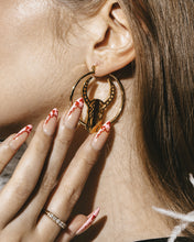 Load image into Gallery viewer, Imprint Inkomo Gold Hoop earrings
