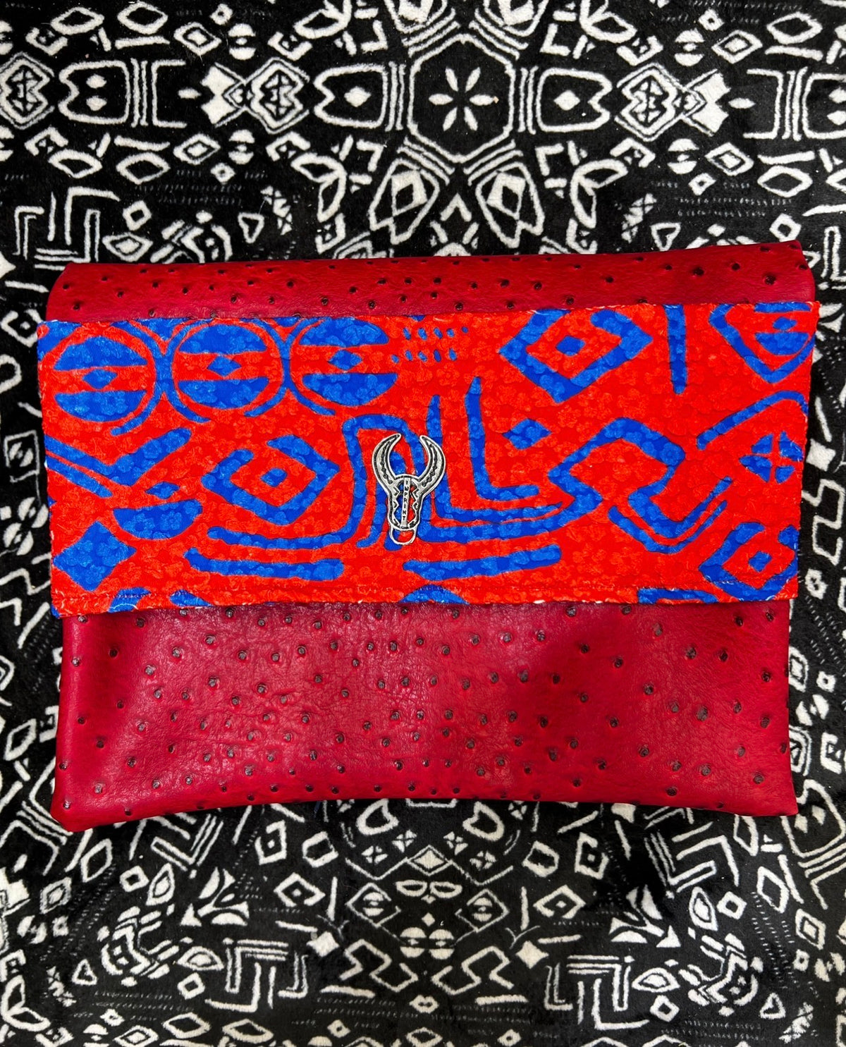 Faux Ostrich Leather clutch bag