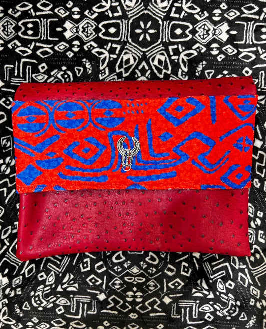 Faux Ostrich Leather clutch bag