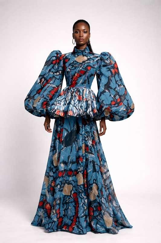 The Dramatic Aqua Blue Butterfly Dress