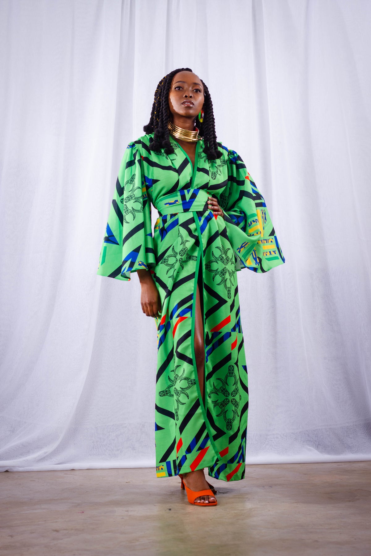 The butterfly- Imprint wrap dress